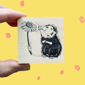 Stempel: schattige opossumpossum-stempel, inktstempelkunst, stationair, natuurliefhebber, dierenrevalidatie, schattig, cadeau, kousvuller