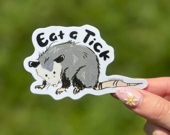 Eat A Tick Opossum Sticker: Animal Rehab Vinyl Art