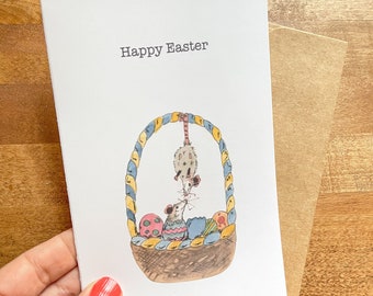 Grußkarte : Happy Easter Basket, Jubiläum, Friendship Celebrate Opossum Possum Blank, Hinweis, Dankeschön, Wald