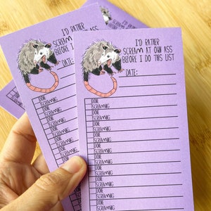 Notepad : To Do List Opossum Possum Screaming Pocket Notepad, Art, Stationary, Wildlife Lover, Animal Rehab, Cute, Gift