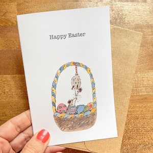 Grußkarte : Happy Easter Basket, Jubiläum, Friendship Celebrate Opossum Possum Blank, Hinweis, Dankeschön, Wald