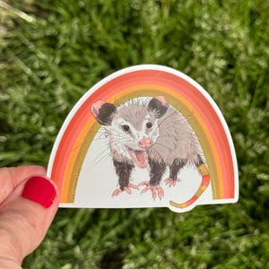 Aufkleber: Vintage Regenbogen Possum Opossum Planner, Handwerk, Vinyl Kunst Aufkleber, Wildtiere, Tier Rehab, Tierliebhaber