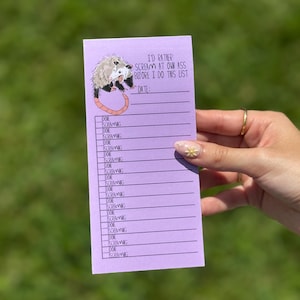 Notepad : To Do List Opossum Possum Screaming Pocket Notepad, Art, Stationary, Wildlife Lover, Animal Rehab, Cute, Gift