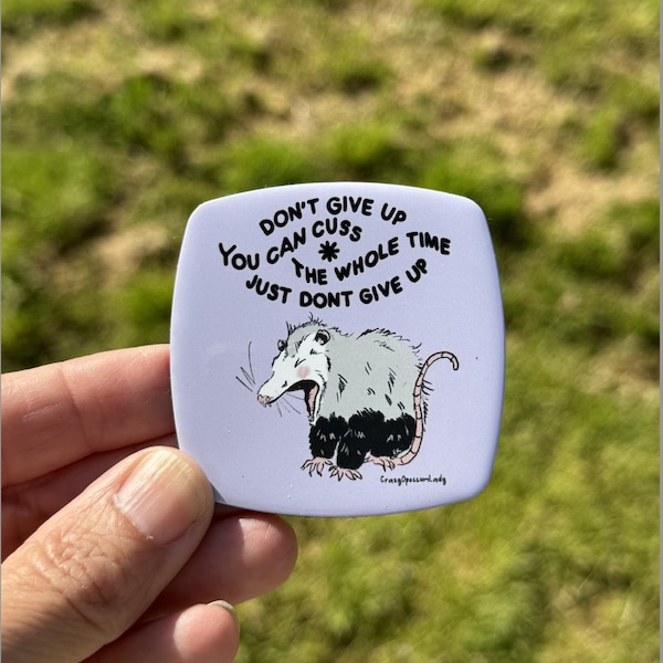 Purple Opossum Magnet: Funny Motivational Animal Gift