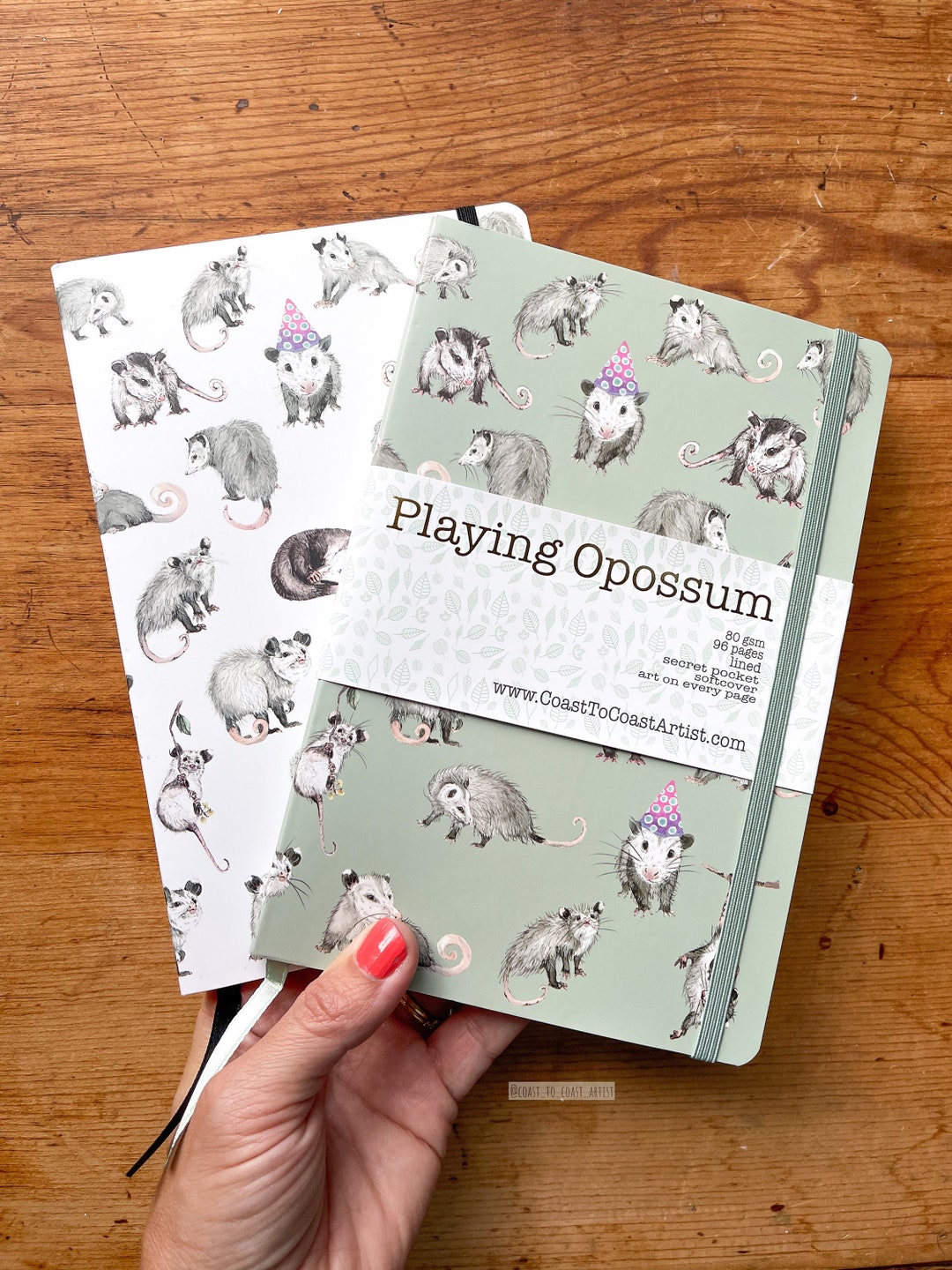 Softcover Notebook : Playing Opossum Possum Woodland, Art, Stationary ...