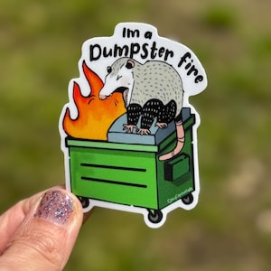 Pegatina: Planificador de zarigüeyas de Dumpter Fire, Manualidades, Pegatinas de vinilo, Vida silvestre, Rehabilitación animal, Amante de los animales