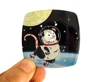 Magnet : Space Opossum Possum Animal, Wildlife, Woodland, Gift, Stocking Stuffer, Humor,