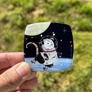 Magnet : Space Opossum Possum Animal, Wildlife, Woodland, Gift, Stocking Stuffer, Humor,
