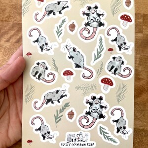 Sticker Sheet: Woodland Possum Opossum Planer, Handwerk, Vinyl Art Sticker, Wildlife, Animal Rehab, Animal Lover