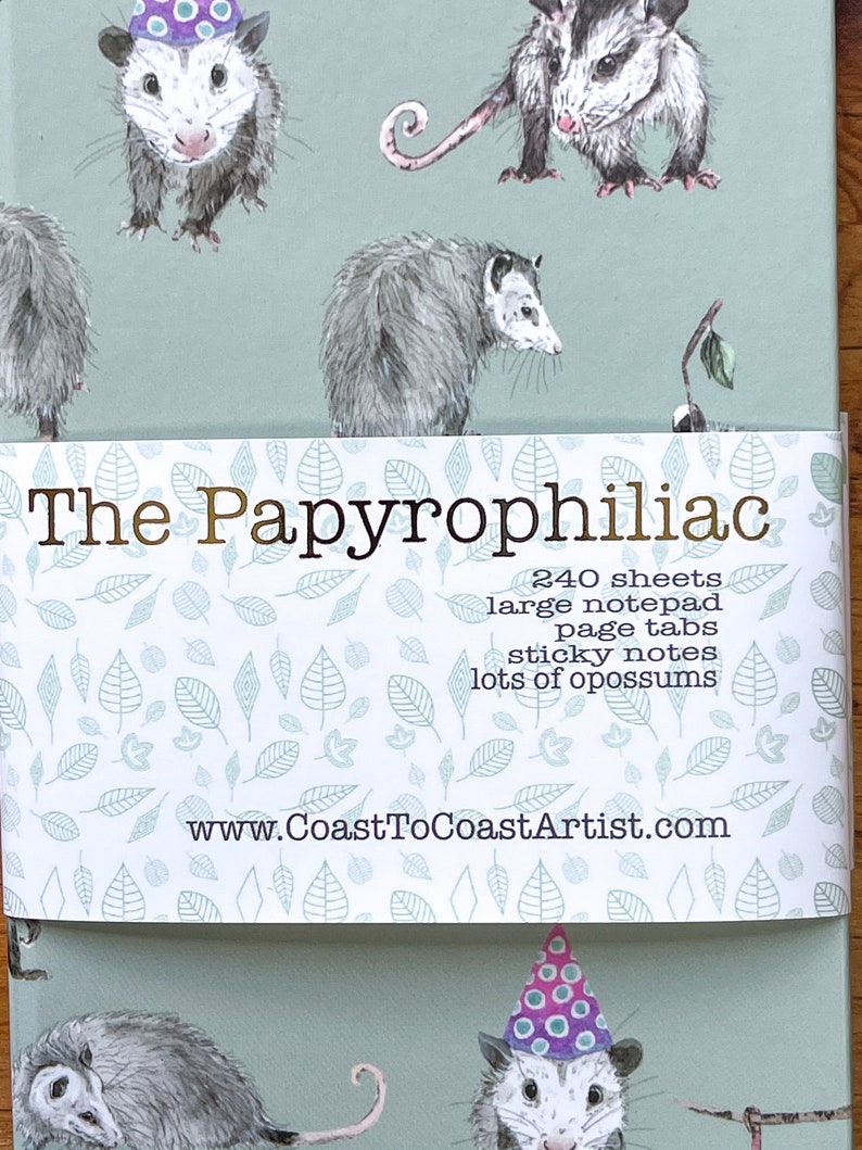 Notepad Booklet : Opossum Possum Notebook Sticky Notes Art | Etsy