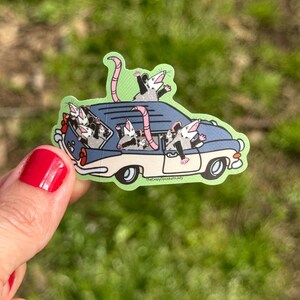 Pegatina: Planificador de zarigüeyas de vacaciones familiares en camioneta, manualidades, pegatinas de vinilo, vida silvestre, rehabilitación de animales, amantes de los animales