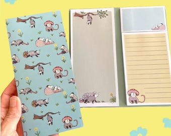 Opossum Stationery Set: Notepad Booklet and Sticky Notes