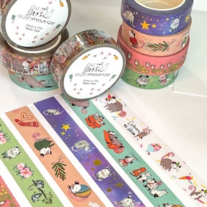 Ruban adhésif Washi : Super adhésif pour agenda Rosie Possum Opossum, travaux manuels, animaux sauvages, cure de désintoxication, amoureux des animaux WASHITAPE, scrapbooking, cadeau, bas