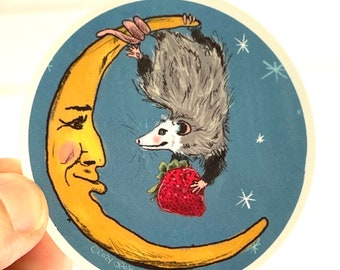 Sticker: The Offering Possum Opossum Planner, Craft, Vinyl Art Sticker, Wildlife, Animal Rehab, Animal Lover