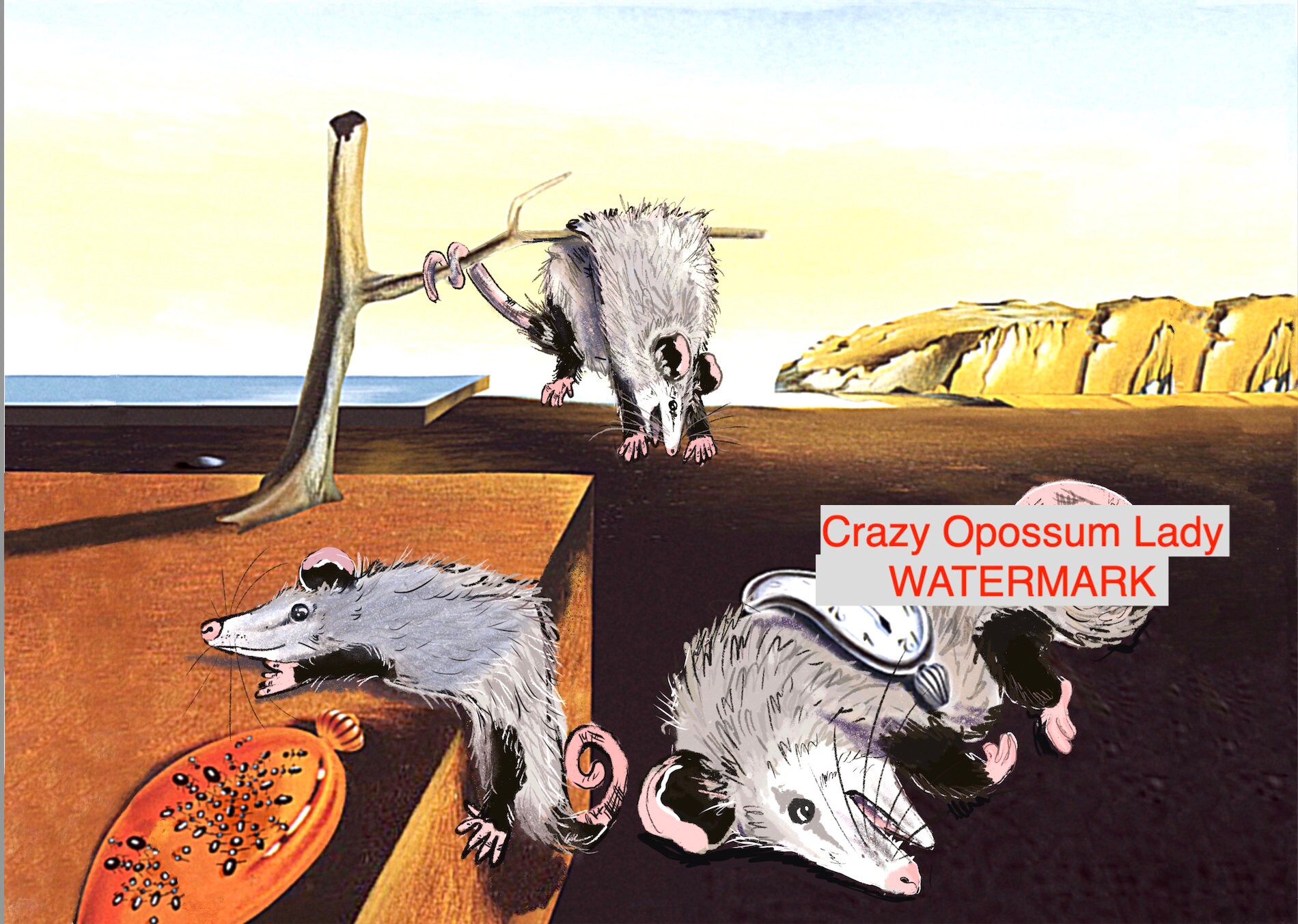 Print : the Possistence of Memory Dali Famous Painting Possum - Etsy Sweden Print : the Possistence of Memory Dali Famous Painting Possum - Etsy Sweden