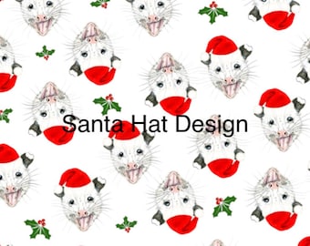 Wrapping Paper : Opossum Christmas Holiday Possum Santa Hat Celebrate Wrapping Paper Sheets Gifting, Animal Rehab, Wildlife, Humor, Cute