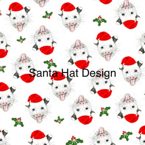 Wrapping Paper : Opossum Christmas Holiday Possum Santa Hat Celebrate Wrapping Paper Sheets Gifting, Animal Rehab, Wildlife, Humor, Cute