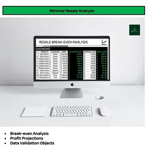 Reseller Spreadsheet v.2 - Simple | Functional | Beginner Friendly | Profit Margins | Breakeven Cost | Multiple Variables | Side Hustle