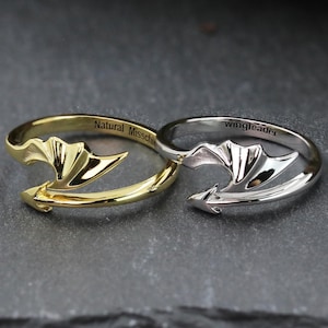 Dragon Wing Tail Ring, Adjustable Open Ring, Personalized Engraved Ring, Dainty Dragon Wing Ring, Cute Minimalist Jewelry, Stacking Ring