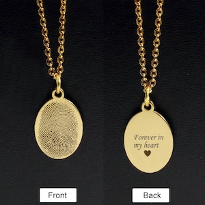 Your Fingerprint Necklace, Custom Thumbprint Pendant, Dainty Fingerprint Jewelry, Grieving Gift, Memorial Gifts