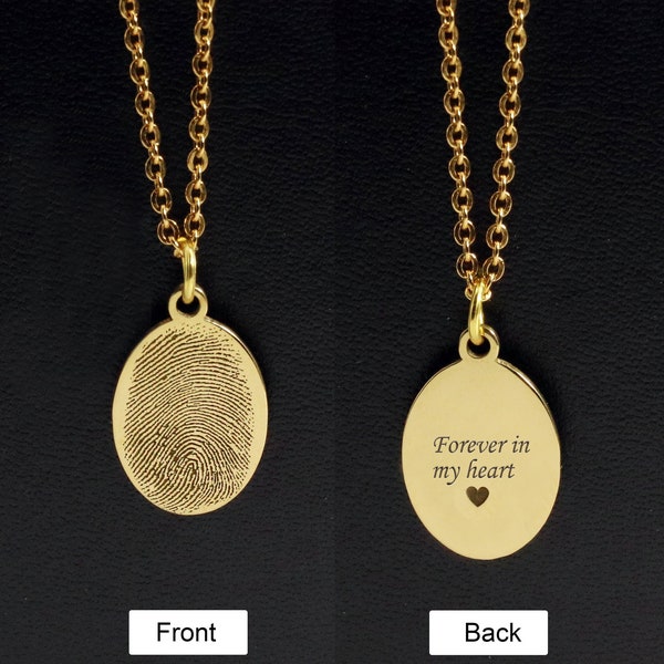Your Fingerprint Necklace, Custom Thumbprint Pendant, Dainty Fingerprint Jewelry, Grieving Gift, Memorial Gifts