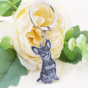 Custom Dog Photo Keychain, Cat Picture Keychains, Personalized Engraved Pet Portrait Key Chain, Key Ring for Pet Loss, Dog Memorial Gift image 6