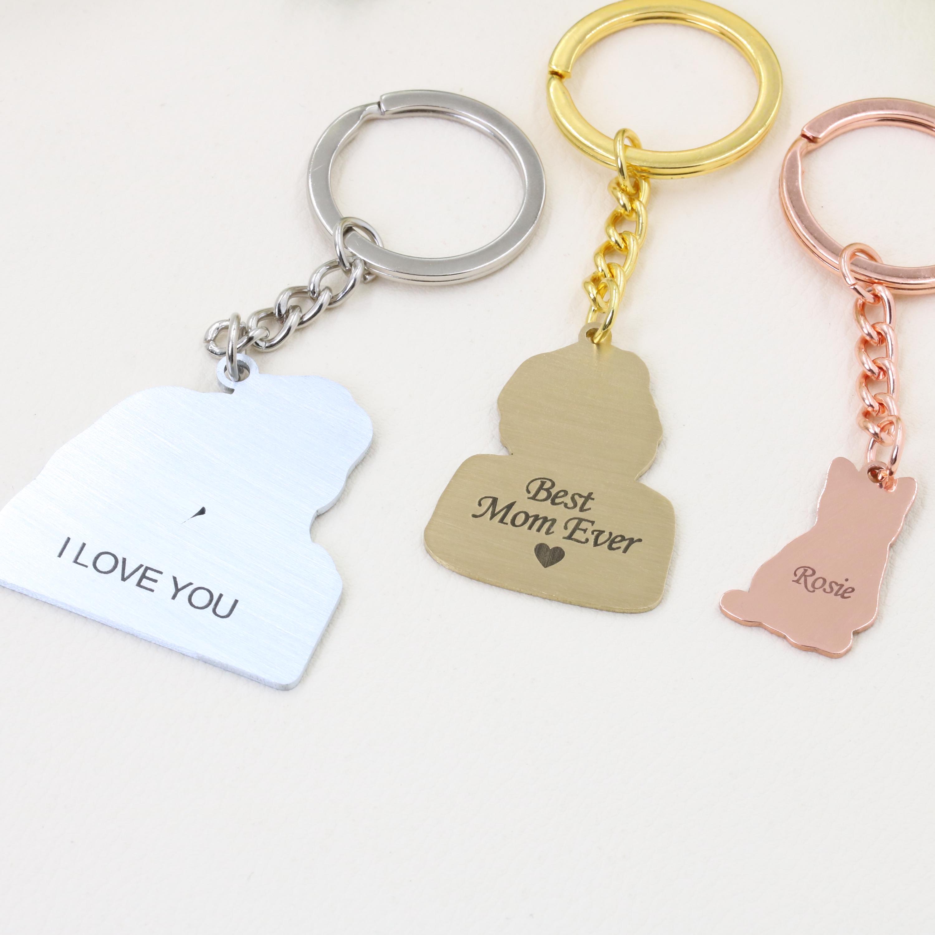 Customized Keychains. Photo Custom Portrait Keychain, Personalized Photo Engraved Keychains, Pet ...