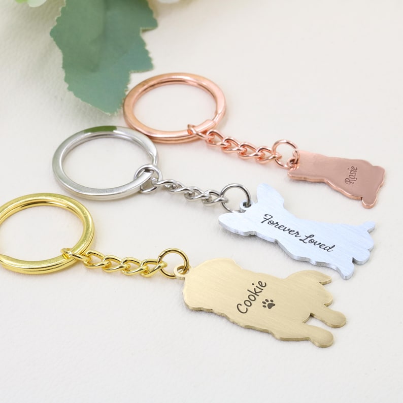 Custom Dog Photo Keychain, Cat Picture Keychains, Personalized Engraved Pet Portrait Key Chain, Key Ring for Pet Loss, Dog Memorial Gift image 3