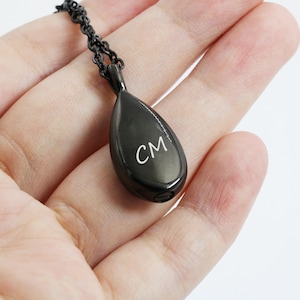 Personalized Teardrop Urn Necklace, Cremation Urn Necklace for Human Ashes, Memorial Jewelry, Cremains Pendant Necklace for Pet Ashes