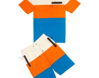 Color Block Short Set