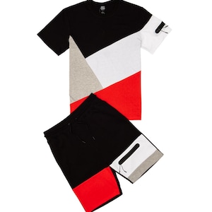 Color Block Short Set
