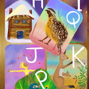 Alphabet Flash Cards Waldorf printable -EN/FR/IT