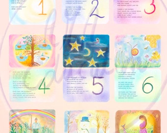 Waldorf Number Posters: Steiner Education Cards (Digital Download)