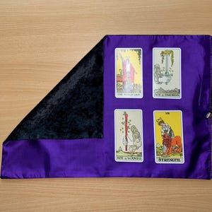 Châle d'autel/nappe d'autel noir et violet Tarot