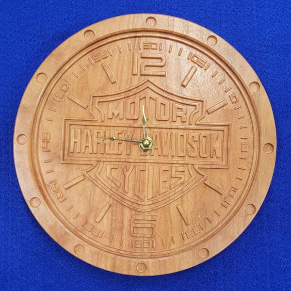 Harley Davidson Wood Clocks Etsy