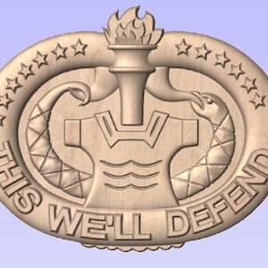 US Army Drill Instructor badge 3D CNC file