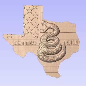 Don&#39;t Tread on Me Texas set 3D CNC file