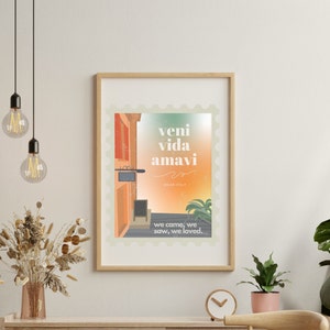 italian milano stamp art print veni vida amavi dorm office room apartment wall art decor digital print trendy aesthetic cute italy milan