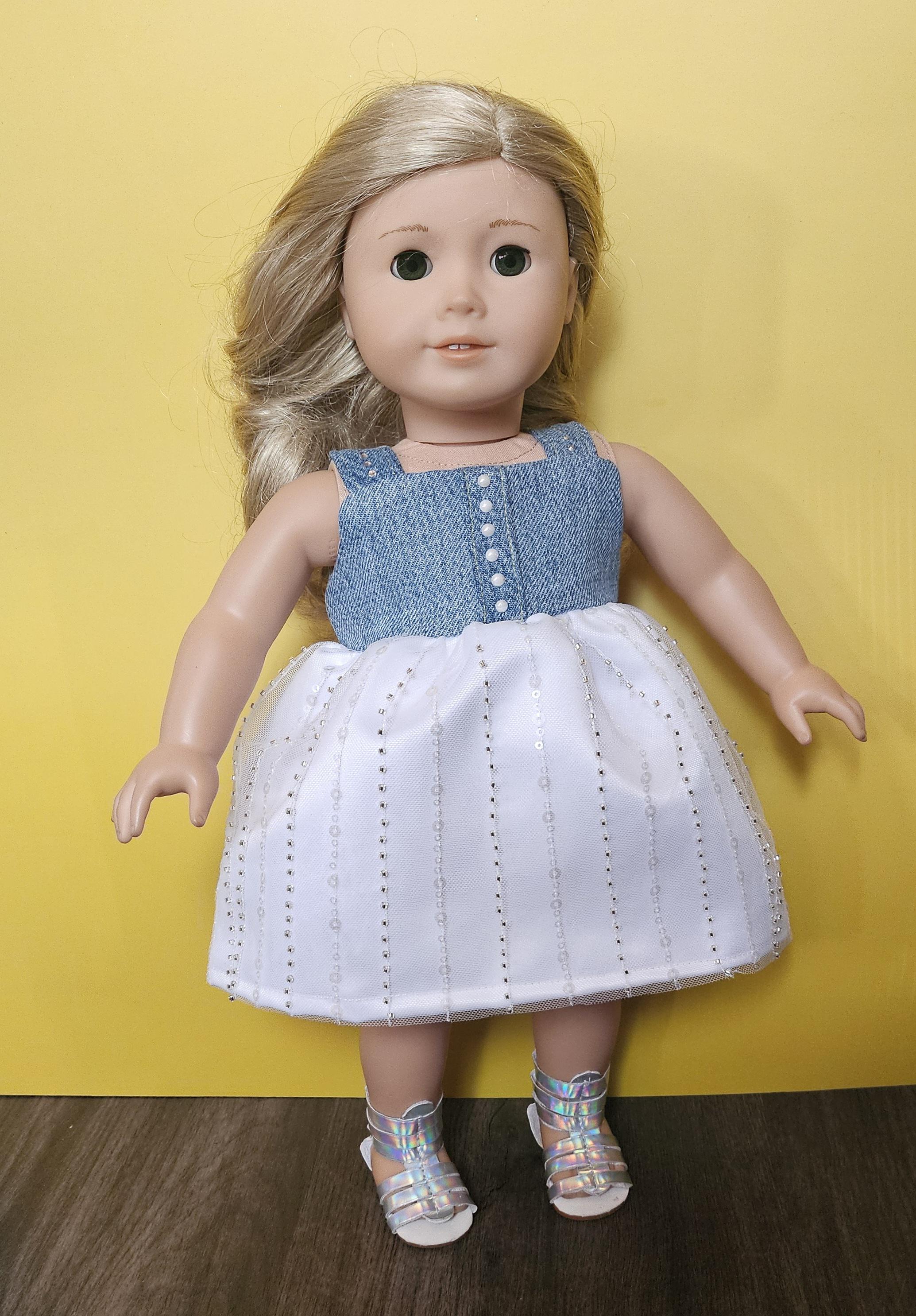 white christmas dresses Fendi Denim Rhinestone Fringe Dress – Treasures of NYC main image 0