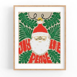 Cross Stitch Pattern Merry Christmas, Santa Claus Modern x-stitch Pattern, Cross Stitch Chart, Christmas Gift, Xmas, Instant Download PDF