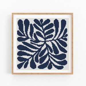 Cross Stitch Pattern Modern Floral Abstract, Easy x-stitch Pattern, Flowers Cross Stitch Chart, Small Nature Pattern, Instant Download PDF