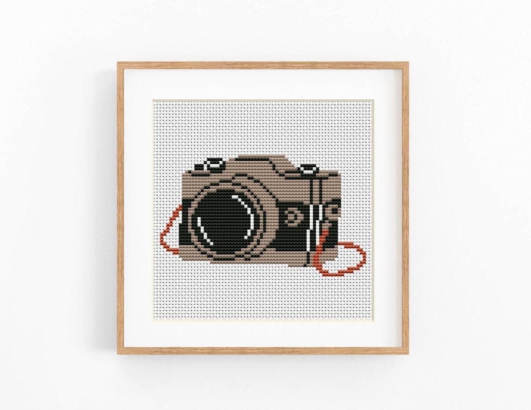 Thread Stitching Card Camera Retro Photo Camera Cross Stitch Pattern, Photocamera X-stitch Chart ...
