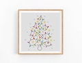 Christmas Tree Lights Cross Stitch Pattern: Modern Holiday Design (PDF)