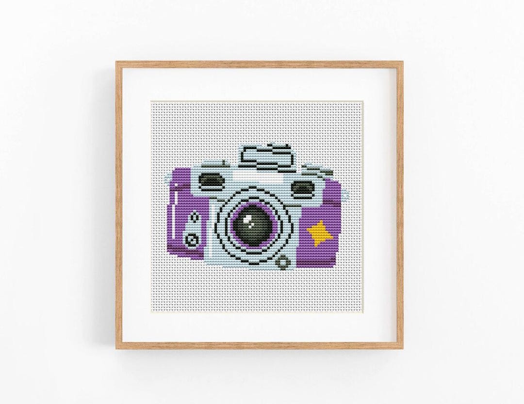 Thread Stitching Card Camera Retro Instant Camera Device Cross Stitch Pattern, Photocamera X-stitch ...