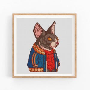 Cat Cross Stitch Pattern, Funny Cat, Modern x-stitch Pattern, Cross Stitch Chart, Cat Lover Gift Pattern, Instant Download PDF