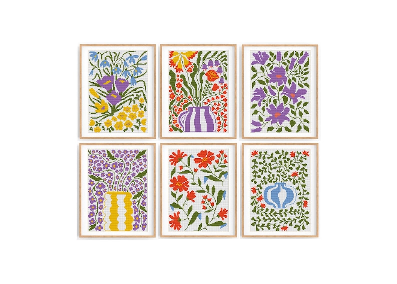 Modern Flowers from Happy Cross Stitchers on Etsy