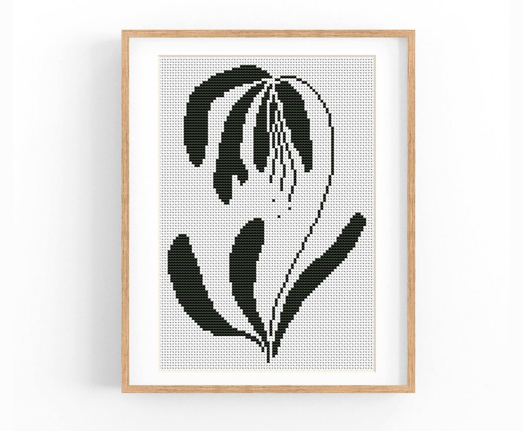 Cross Stitch Pattern Modern Floral Abstract, Easy Xstitch Pattern