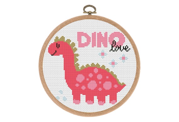 Dinosaur Minis Cross Stitch Pattern PDF Baby Dino Figures 