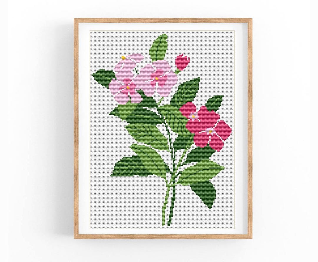 Cross Stitch Pattern Modern Abstract Floral, Nature, Flower, Easy