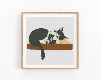 Katze Kreuzstich Muster, moderne Kreuzstichvorlage, Kätzchen, Kitty, Instant Download PDF